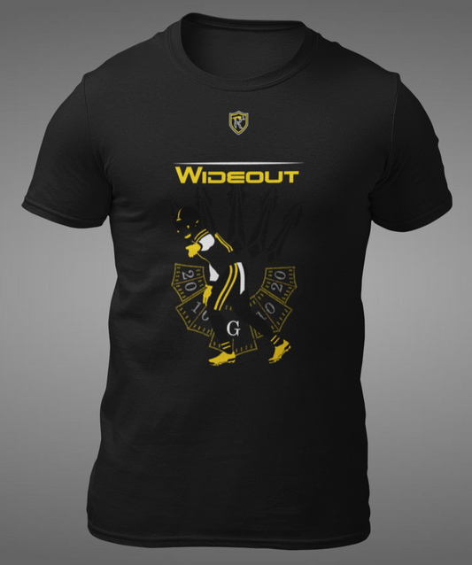black football t-shirt with wide receiver drip