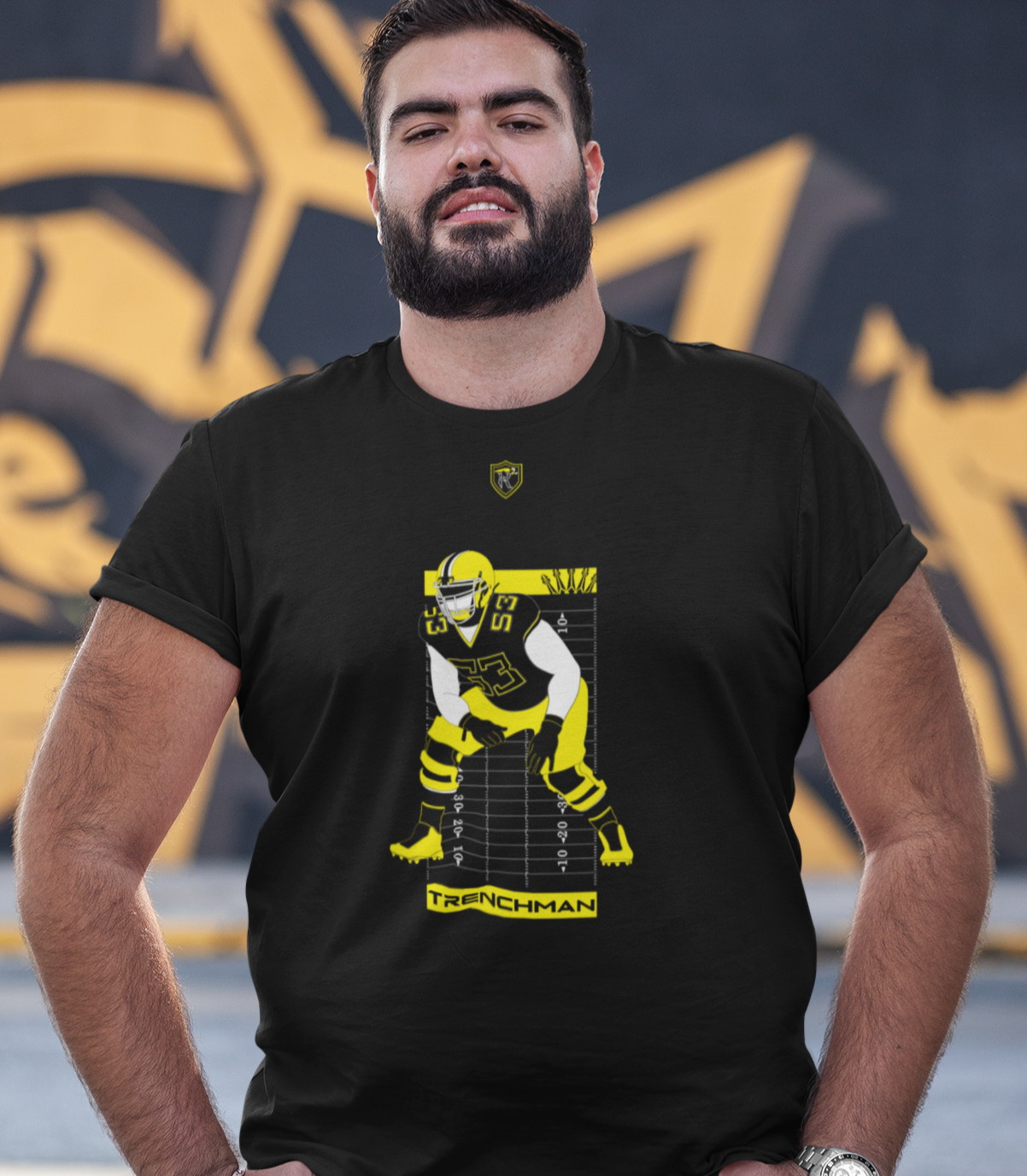 football drip t-shirt with lineman