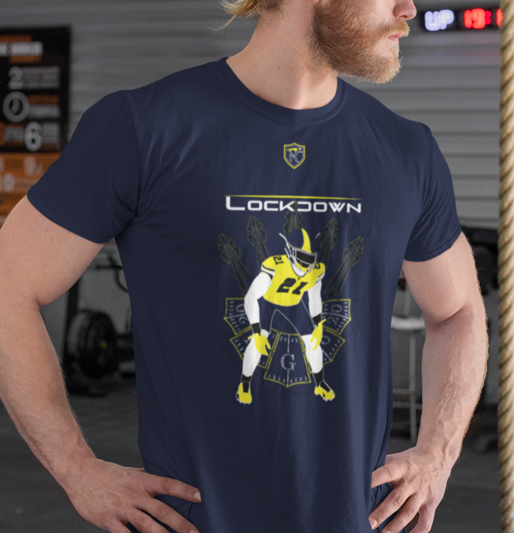 football drip t-shirt with cornerback