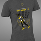 Heather football t-shirt with wide receiver drip
