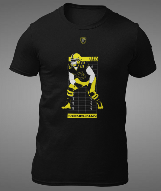 black football t-shirt with lineman drip