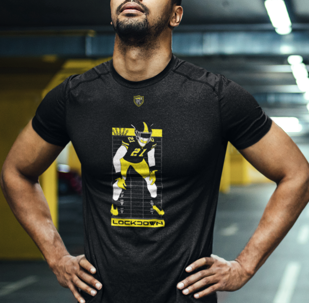 Graphic Football T Shirt : Lockdown Cornerback