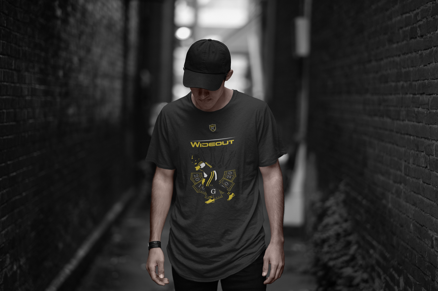 football drip t-shirt with wide receiver